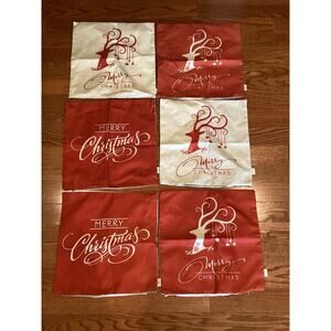 BARGAIN Bundle Of 6 Christmas Pillow Covers 17x17 HOSL